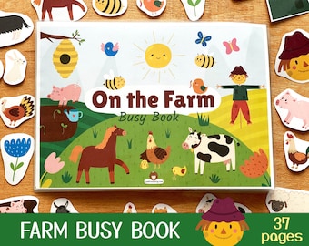 Farm Busy Book Printable, Toddler First Busy Book Pdf, Farm Animals Busy Binder, Preschool Activities, Homeschool Quiet Book Montessori