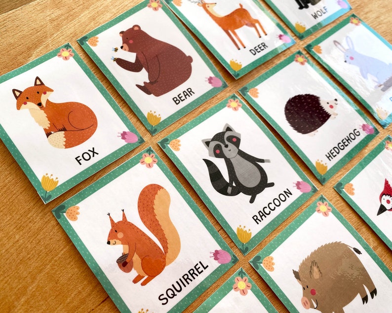 Forest Animals Flashcards Pdf, Woodland Animals Flash Cards Printable ...