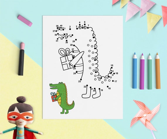Dot To Dot Book For Kids Pdf 6 Printable Activity Pages With Etsy