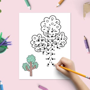 Dot to Dot Book with Forest Animals, Printable Puzzle Connect the Dots, Join Numbers Worksheets, Learning Games Children Workbook image 6