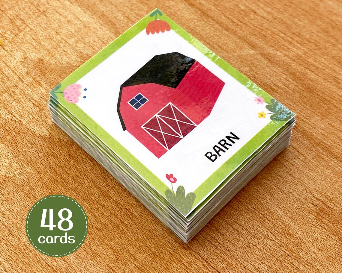 On the Farm Flashcards PDF, 48 Farm Animals Flash Cards Printable, Farm ...
