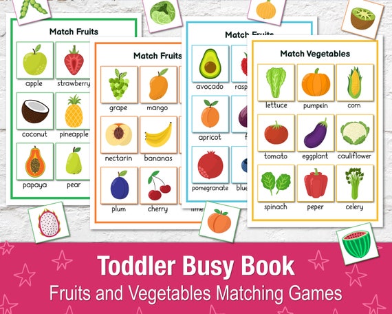 Fruits Sorting Busy Book Printable Fruits and Vegetables Busy - Etsy