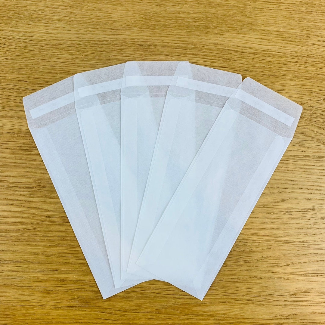 Glassine Envelopes Peel & Seal, 160mm X 65 Mm, Ecofriendly Paper Bags