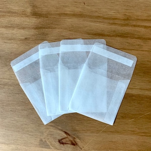 Enveloppes en verre avec pellicule de protection, 65 mm x 65 mm, sacs en papier carrés écologiques pour mariages, bonbons, confettis, graines, emballage compostable