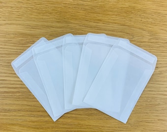 Glassine Envelopes Peel & Seal, 78mm x 68 mm, Eco-Friendly Paper Bags for Weddings, Sweets, Candy, Confetti, Seeds, Compostable Packaging