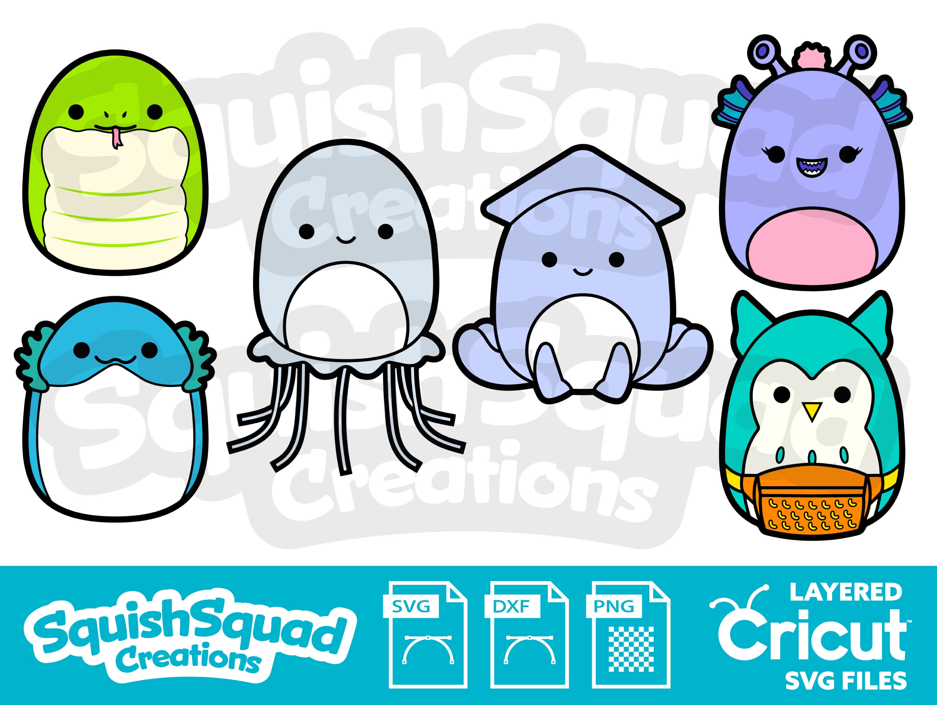 Cute Squishmallows Silhouettes Bundle SVG files EPS Ai png -  Portugal