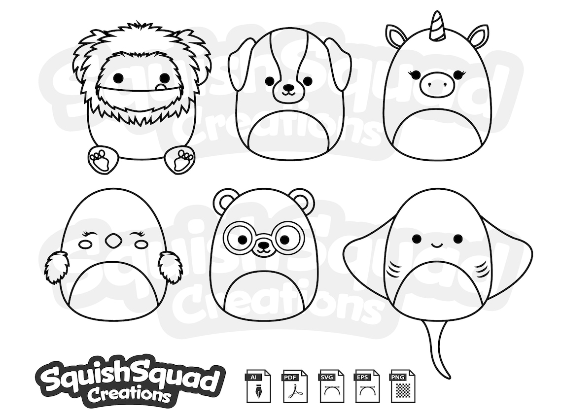 Cute Squishmallows Silhouettes SVG EPS Ai Png PDF Download Etsy Israel Cute Squishmallows Silhouettes SVG EPS Ai Png PDF Download Etsy Israel