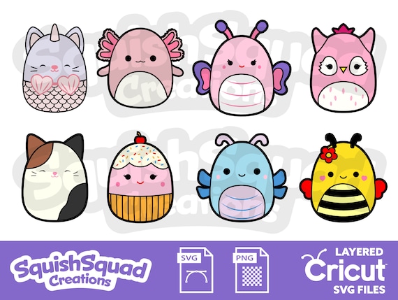 Cute Squishmallows Silhouettes Bundle SVG files EPS Ai png -  Portugal