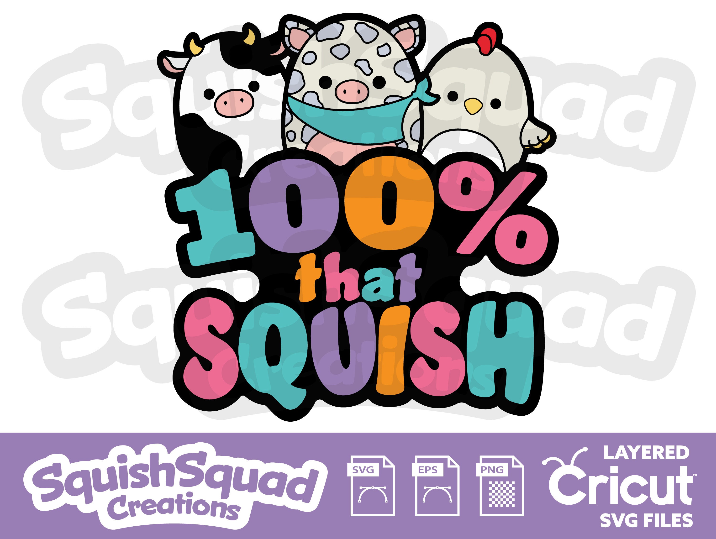 Cute Squishmallow Squish Squad Group Characters' Sticker