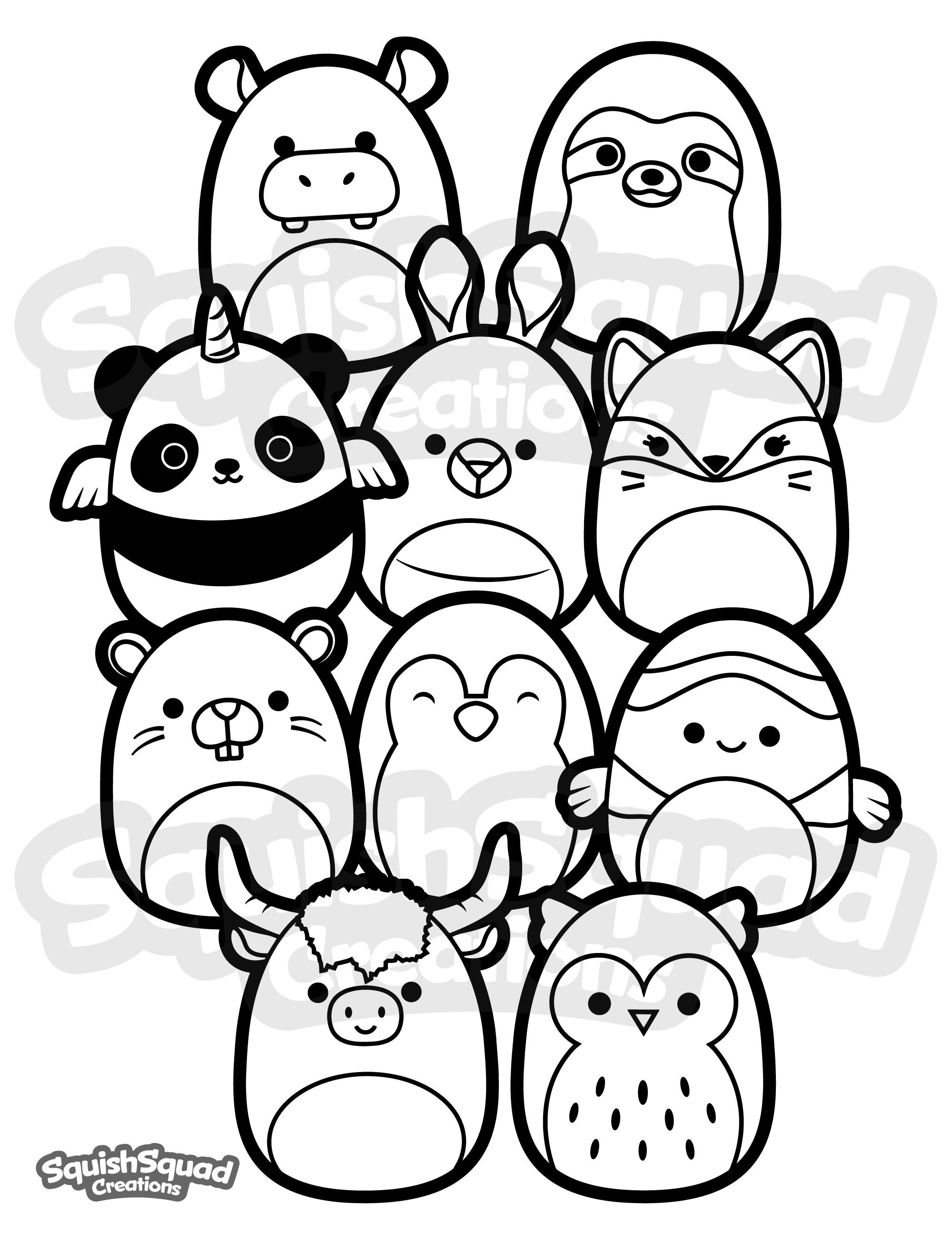 Squishmallow Coloring Page Printable Squishmallow Coloring Etsy Finland