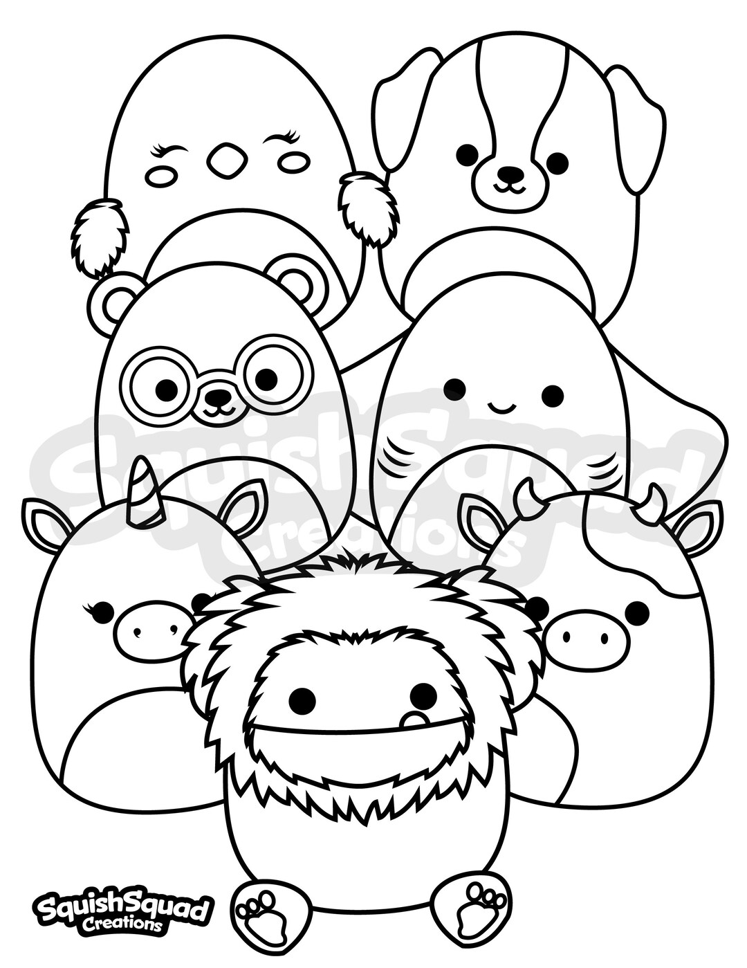 Squishmallow Coloring Page Printable Squishmallow Coloring Page