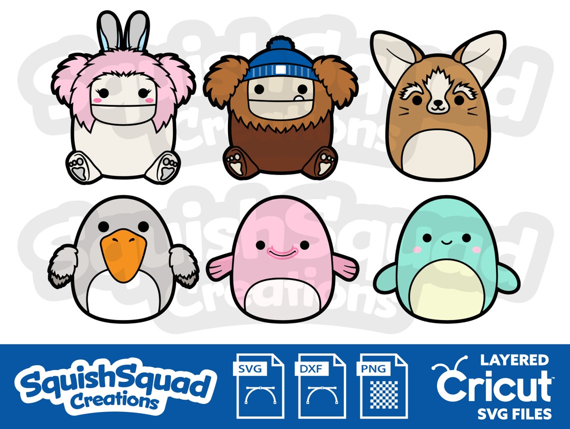 Squishmallow Squad Bundle Collection. Layered SVG Files DXF - Etsy