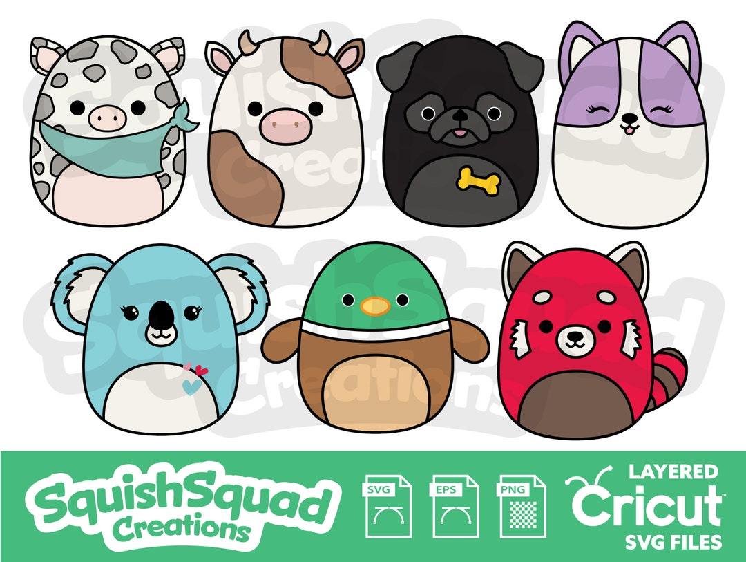 Cute Squishmallow Squish Squad Group Characters' Sticker