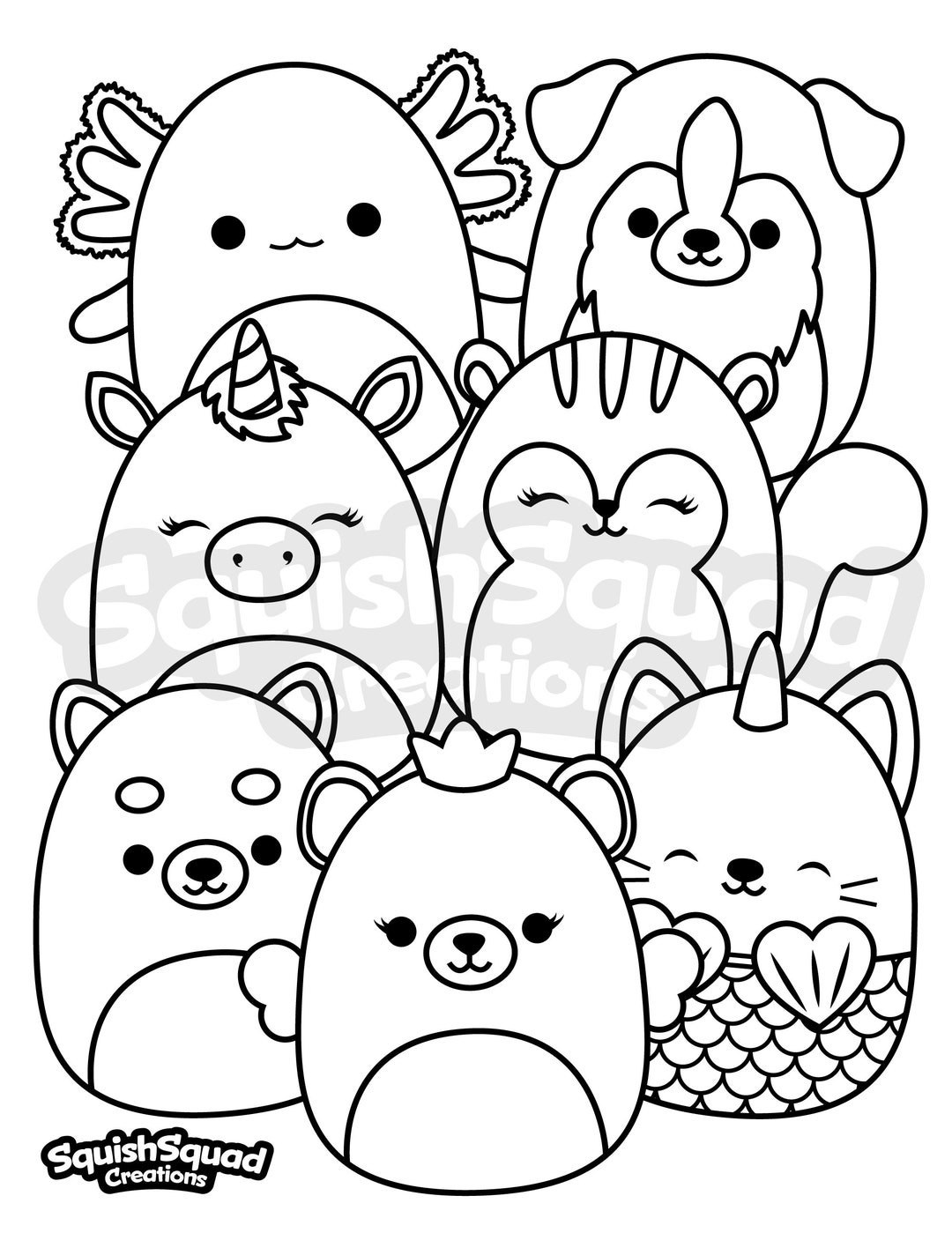 Squishmallow Coloring Page Printable Squishmallow Coloring Page Squishmallow Downloadable