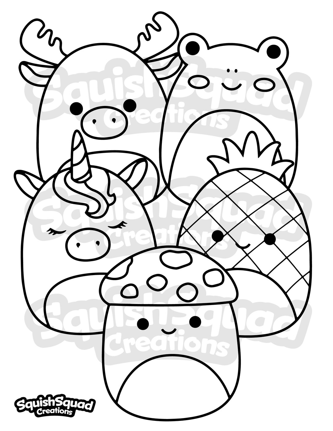 Squishmallow Coloring Page Printable Squishmallow Coloring Etsy Israel