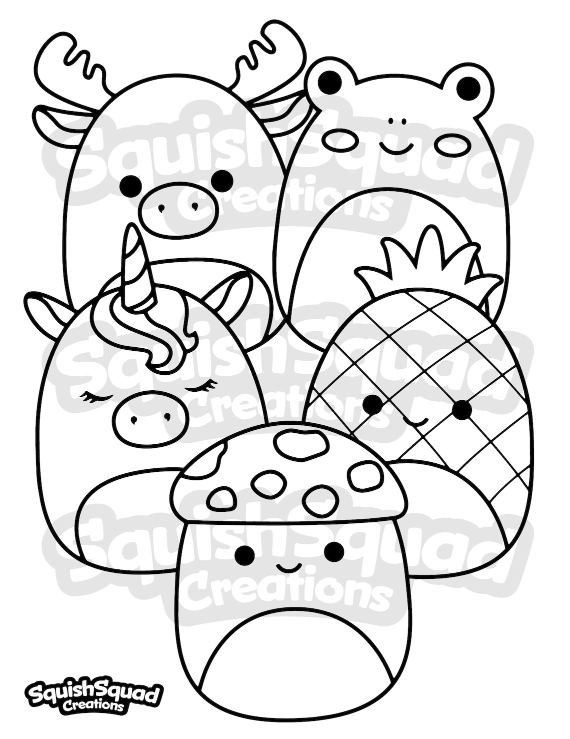 Squishmallow Coloring Page Printable Squishmallow Coloring Etsy UK