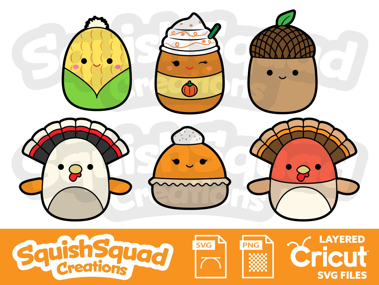 Squishmallow Thanksgiving 2022 Squad Bundle Collection Layered - Etsy