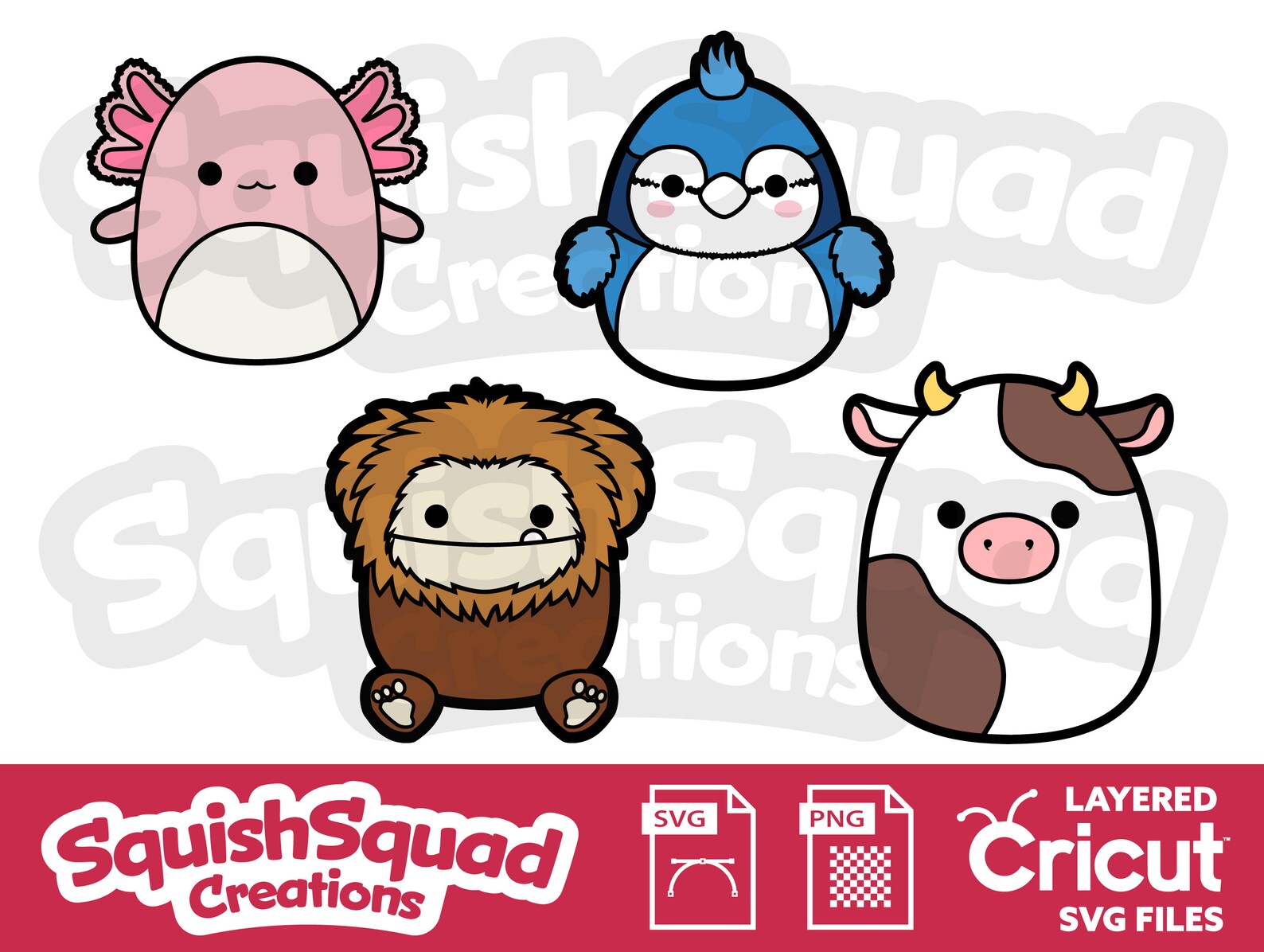 Squishmallow Custom Squad Bundle Collection Layered SVG Files - Etsy