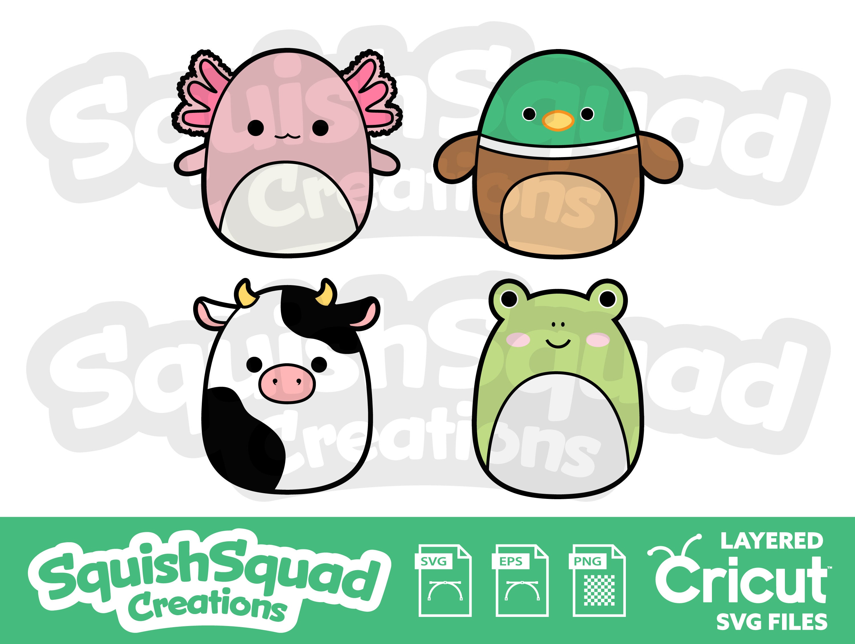 Cute Squishmallows Silhouettes Bundle SVG files EPS Ai png -  Portugal