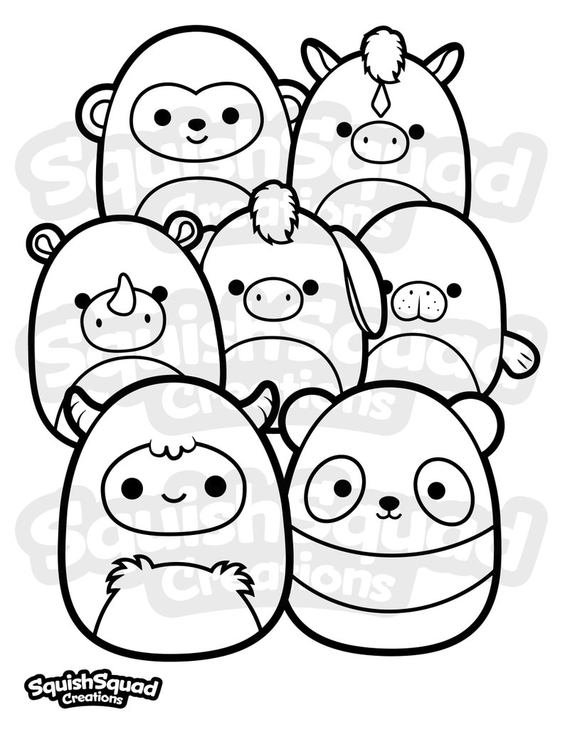 Squishmallow Coloring Page Printable Squishmallow Coloring Etsy Hong Kong