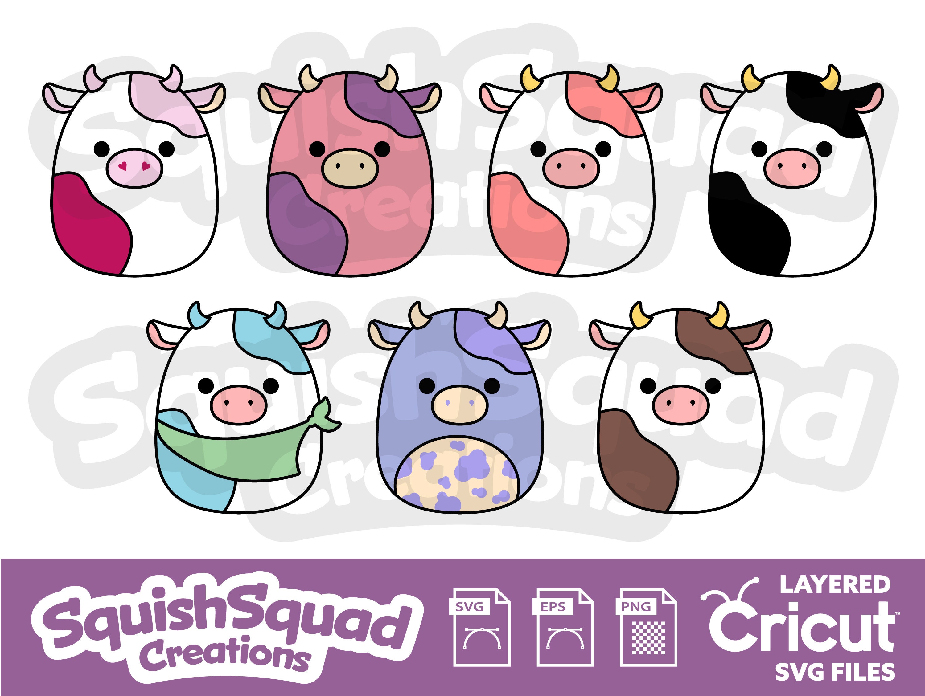 Cute Squishmallows Silhouettes Bundle SVG files EPS Ai png -  Portugal