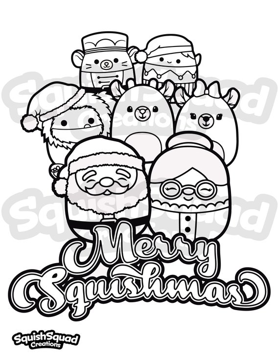 Squishmallow Merry Squishmas Cute Christmas Coloring Page Etsy