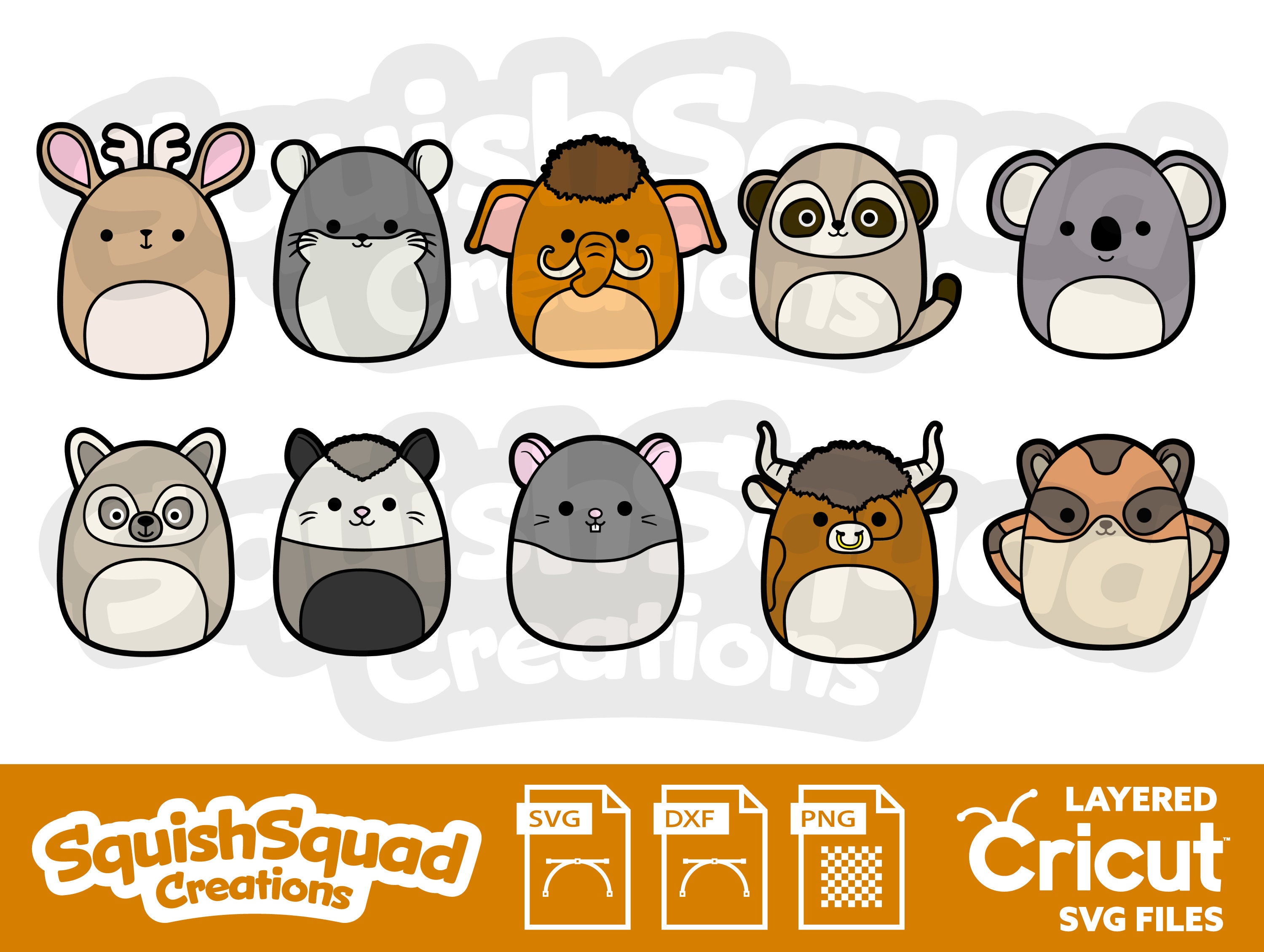 Cute Squishmallows Silhouettes Bundle SVG files EPS Ai png - Portugal