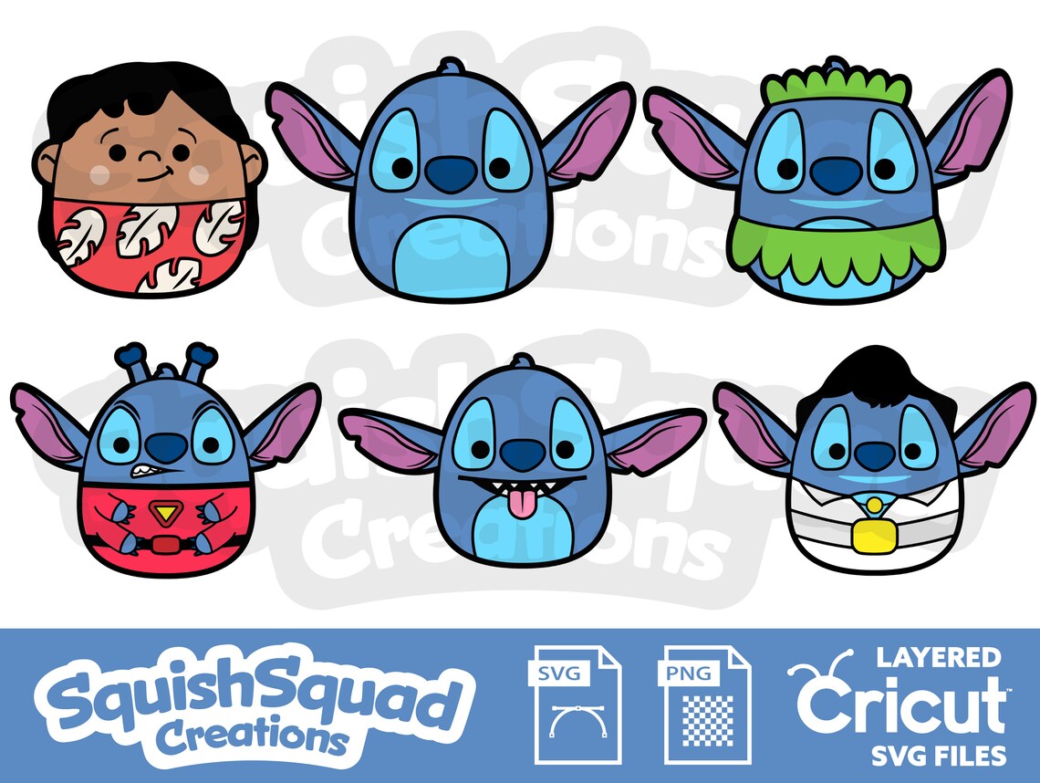 Squishmallow Stitch Squad Mega bundle collection Layered SVG Etsy Italia