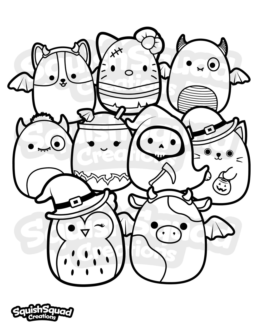 Squishmallow Halloween Malseite Druckbare Squishmallow Malseite 