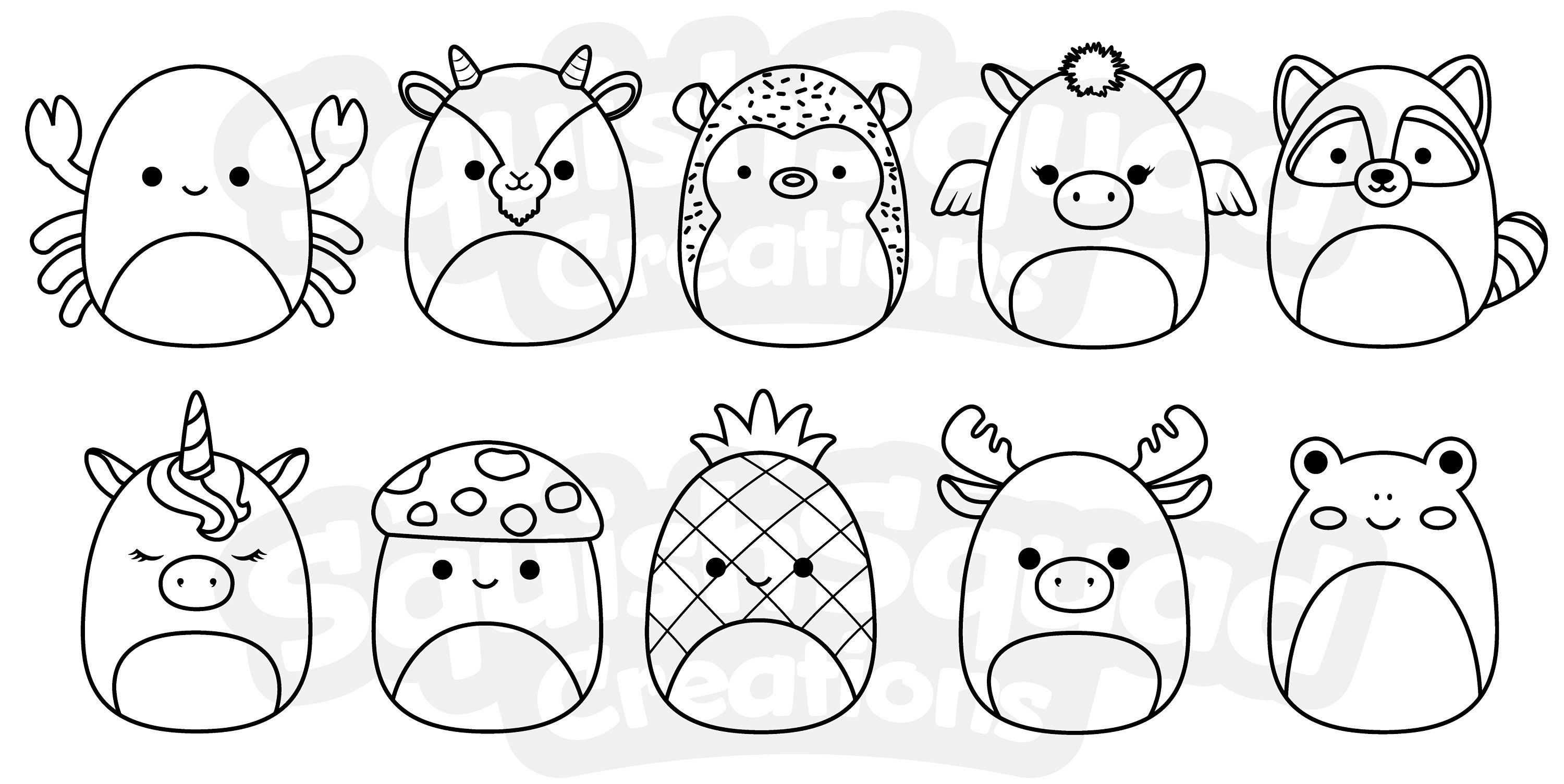 Cute Squishmallows Silhouettes Bundle SVG files EPS Ai png -  Portugal