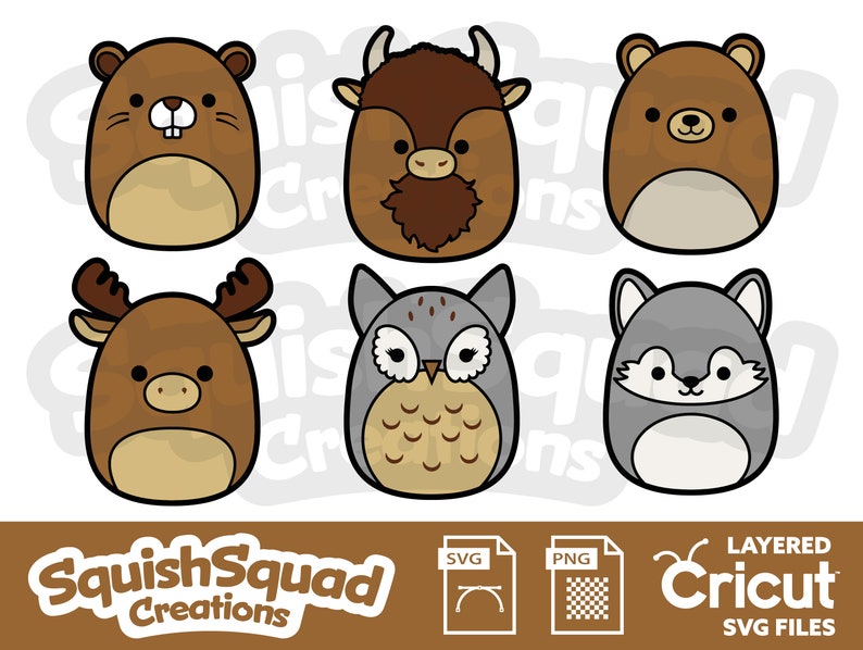 Squishmallow Wilderness Squad Bundle Collection Layered SVG - Etsy
