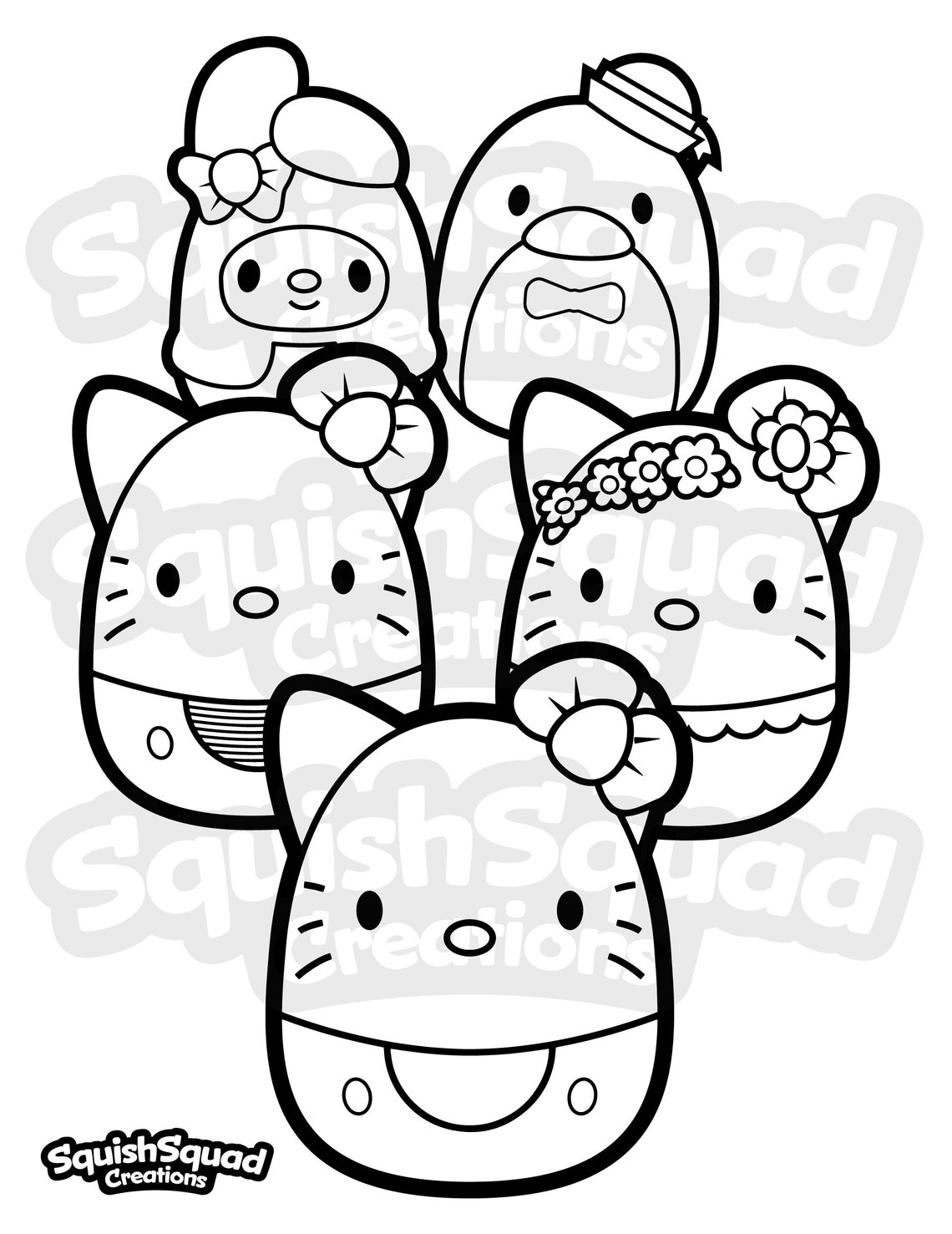 Squishmallow Kitty Coloring Page Printable Squishmallow - Etsy