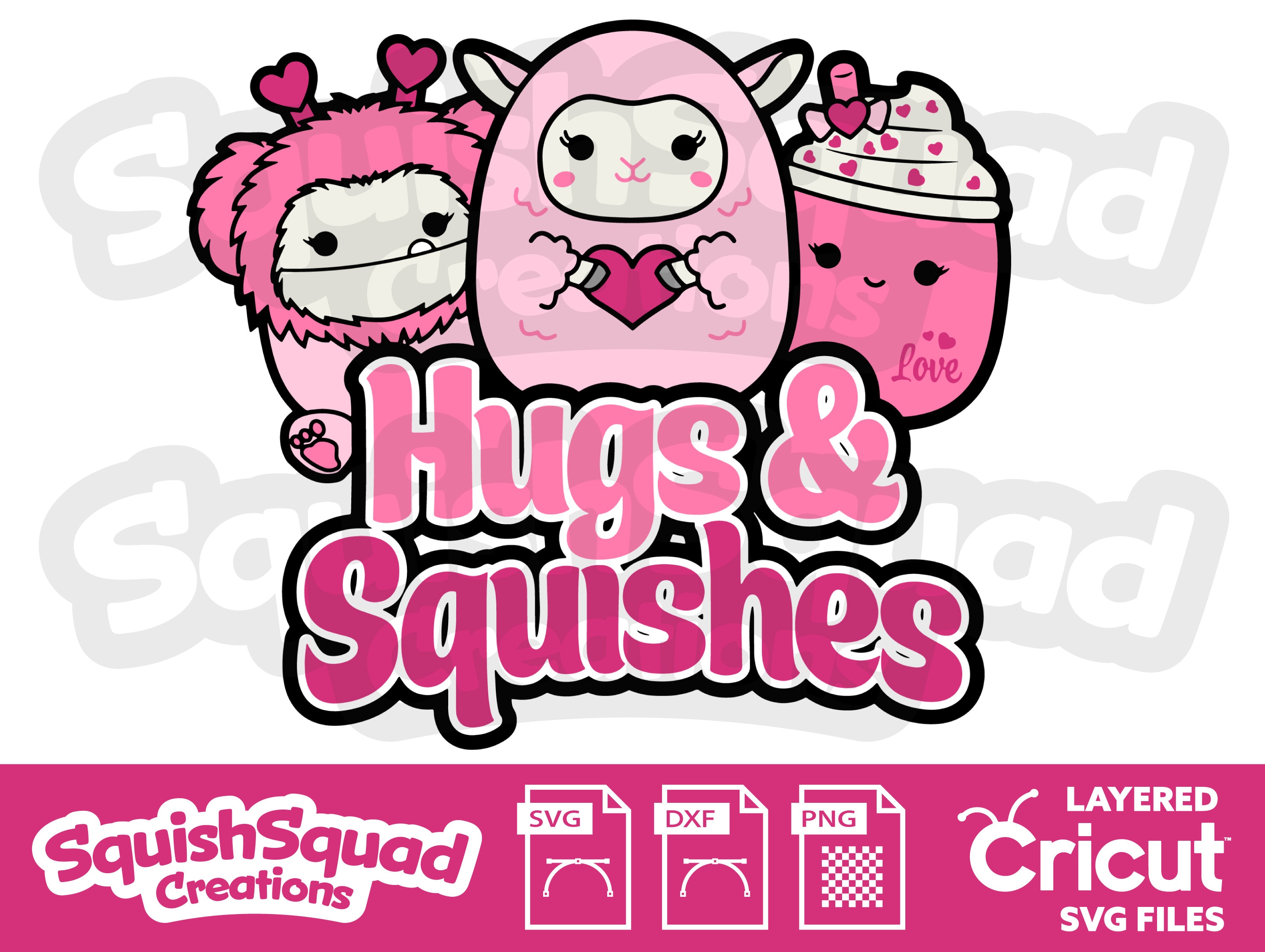 Squishmallow Valentine Hugs & Squishes Collection Layered SVG Etsy