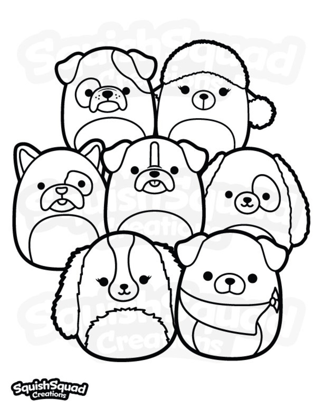 Squishmallow Dog Squad Coloring Page Printable Squishmallow Coloring 
