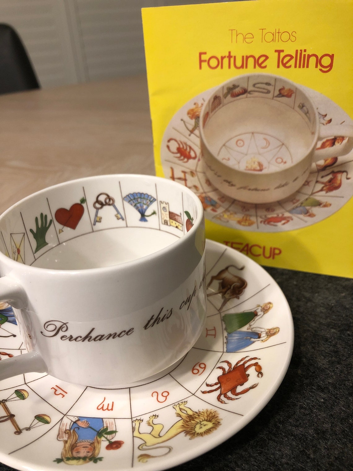 Fortune Telling Cup and Saucer Royal Kendal Fine Bone China Etsy