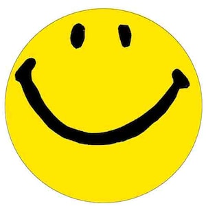 Qty 2   12&quot; diameter   Vintage  style   Smiley Face    retro  travel decal  stickers