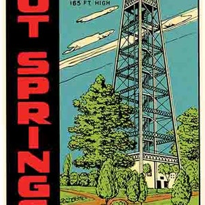 Vintage 1960's style Hot Springs National Park Arkansas AR rétro voyage autocollant autocollant carte d'état