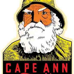 Vintage 1950er Stil Cape Ann Trail MA Massachusetts Cape Cod Retro Reise Aufkleber Aufkleber Zustand Karte