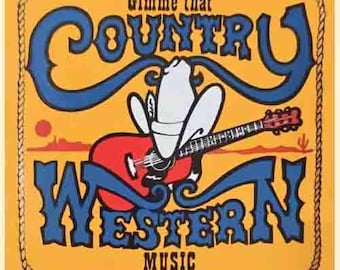 Vintage 1970er Jahre Country und Western Music Nashville TN Retro Reise Aufkleber Aufkleber