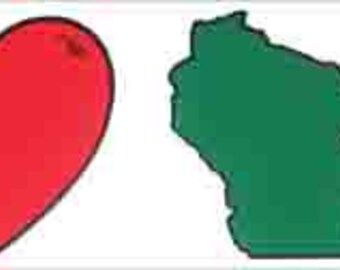 Sticker pour voiture style I Love Wisconsin Cheese cheddar Milwaukee Green Bay, style vintage des années 1980