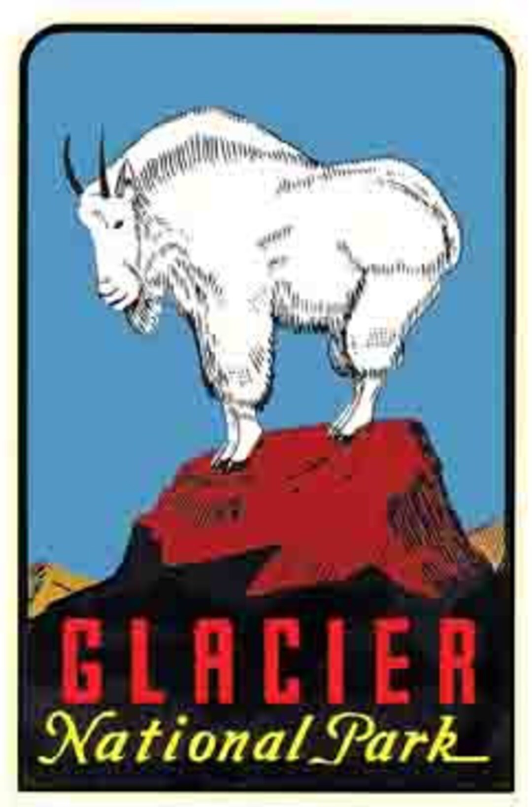 Vintage 1950's Style Glacier National Park MT Montana Retro Travel ...