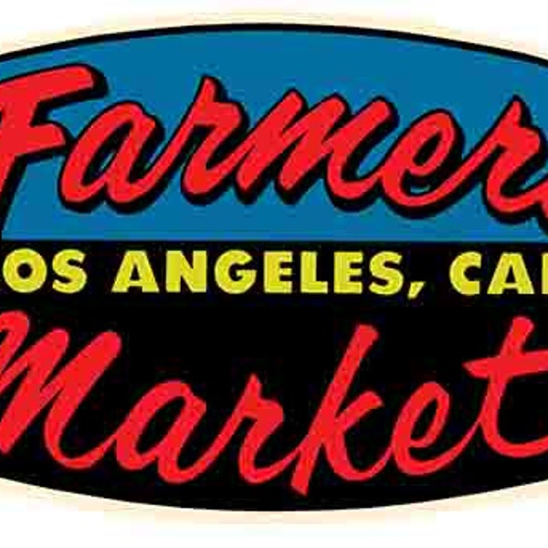 Vintage  1950's style  Farmers Market  Hollywood California    Los Angeles  CA   retro  travel decal  sticker state map