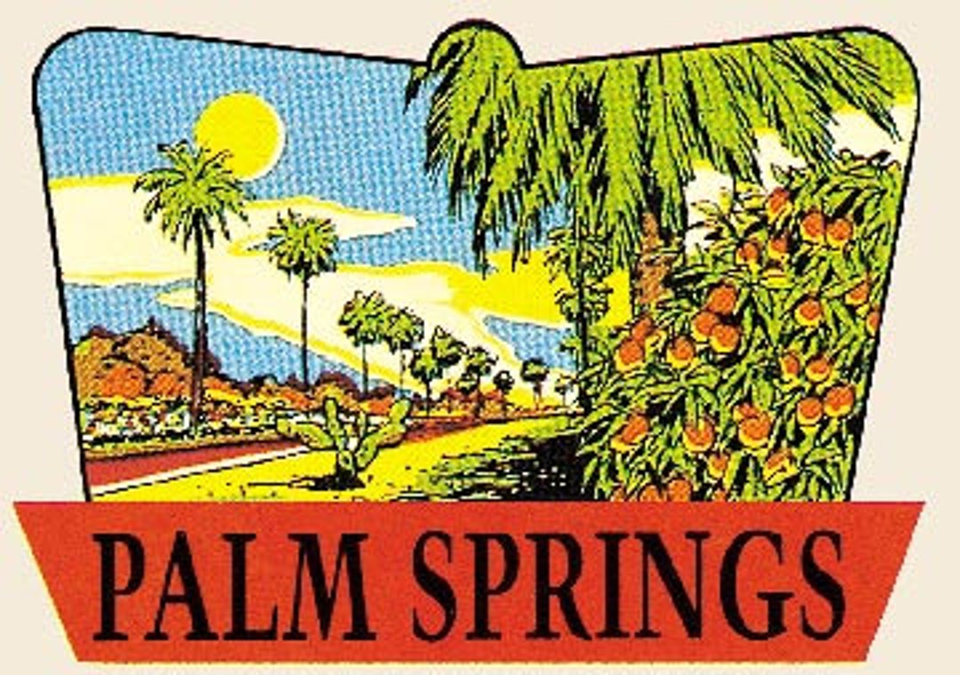 Vintage 1950's Style Palm Springs CA California Palm Trees