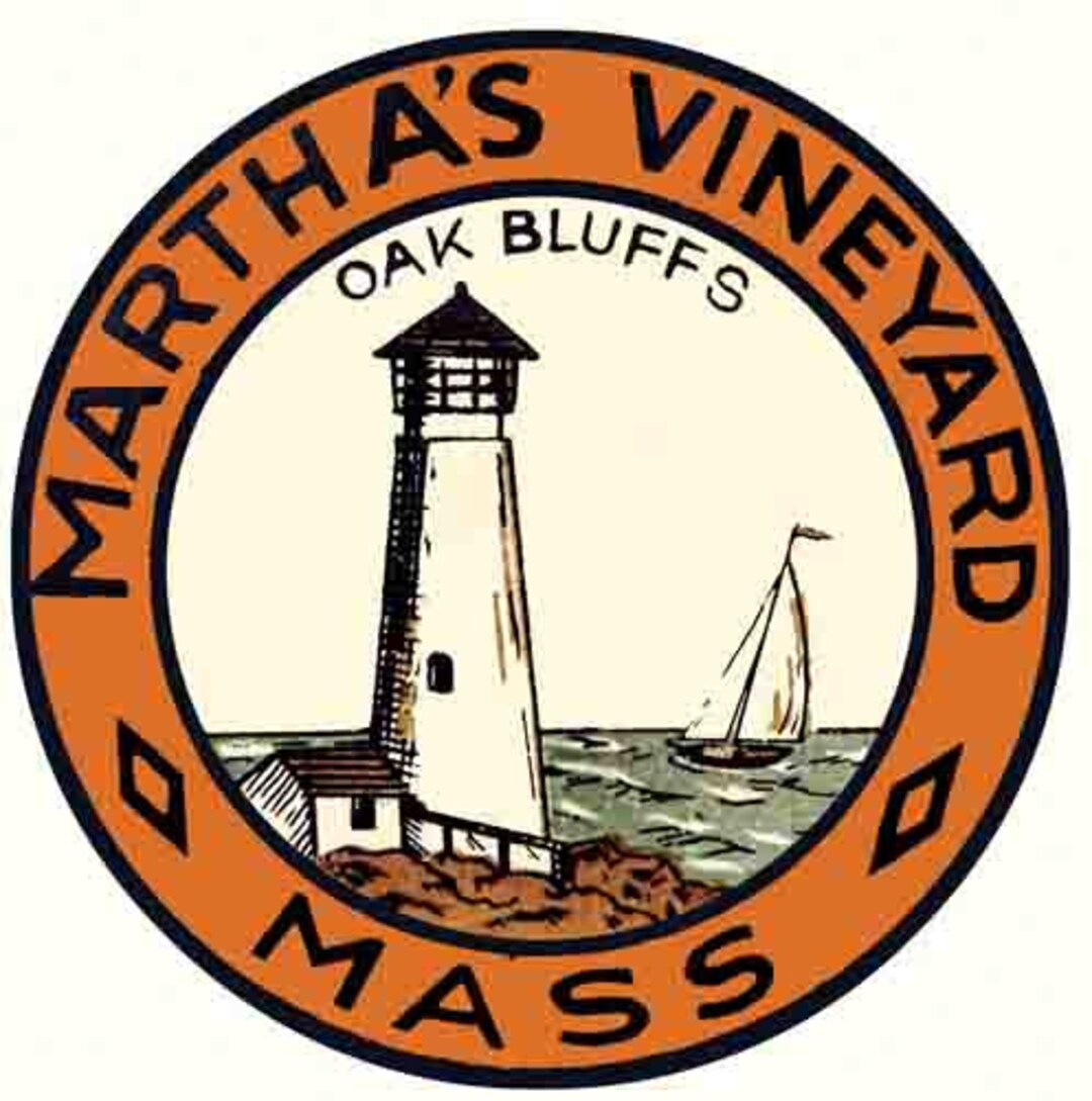 Vintage 1950's Style Marthas Vineyard MA Massachusetts Cape Cod Retro