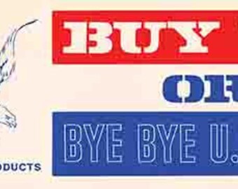 Vintage 1970er Stil kaufen US American Or Bye Bye To Jobs retro Reise Aufkleber Aufkleber Zustand Karte