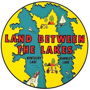 Vintage 1950s Style Land Between The Lakes KY Kentucky Retro Reise aufkleber Aufkleber State Map