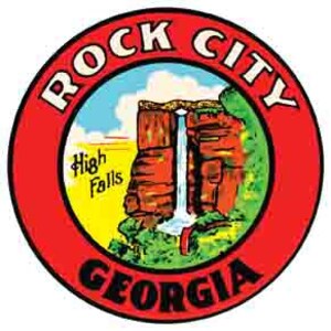 vintage 1950 style Rock City GA Lookout Mountain Chattanooga TN rétro voyage autocollant autocollant carte de l'état autocollant