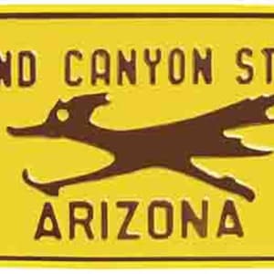 Vintage  1960&#39;s style  Arizona  license plate Grand Canyon State  National Park  AZ   retro  travel decal  sticker map
