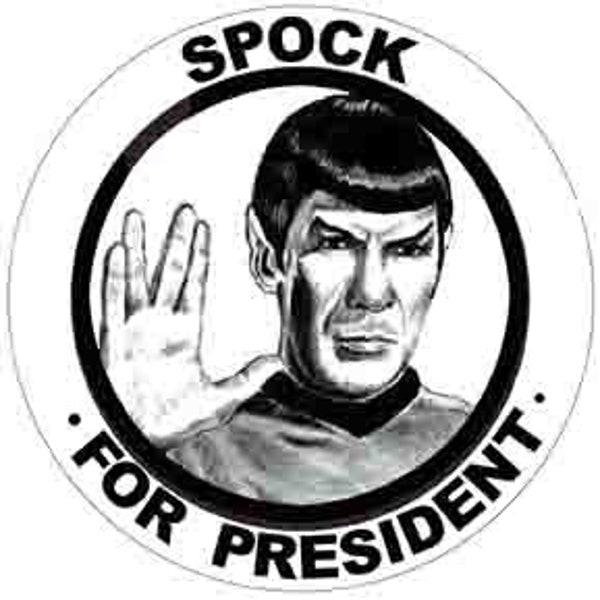 Vintage style  Spock For President      travel decal bumper  sticker