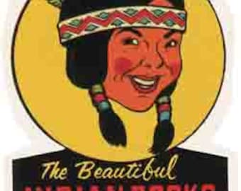 Vintage  1950's style  Indian Rocks Beach  FL  Florida    retro  travel decal  sticker state map